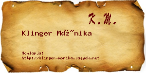 Klinger Mónika névjegykártya